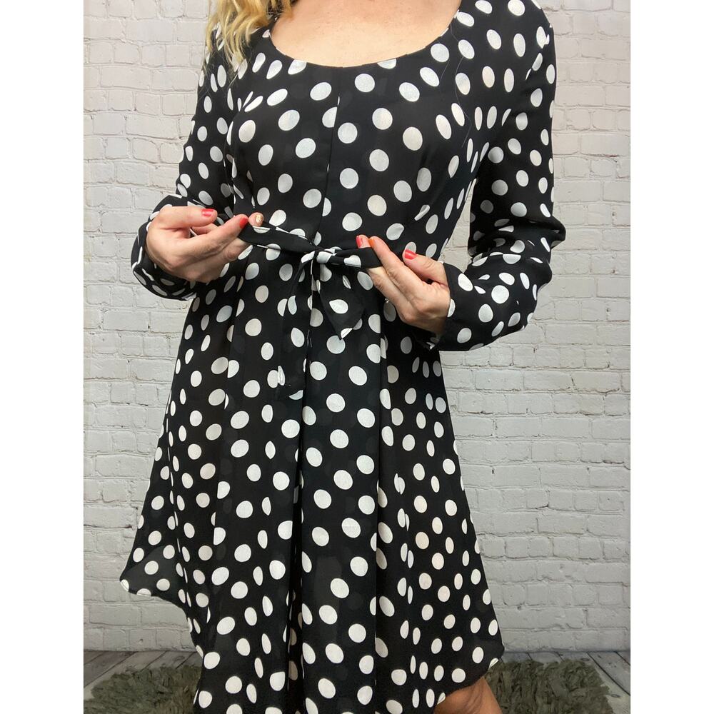 Vintage 90s Big Polkadot Semi Sheer Polyester Dress Small medium